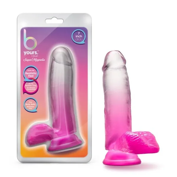 B Yours Sugar Magnolia Dildo, 7in/18cm, Fuchsia