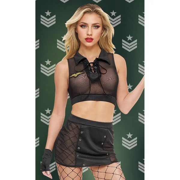 Baci Sergeant Seduction 4 Piece Costume Black
