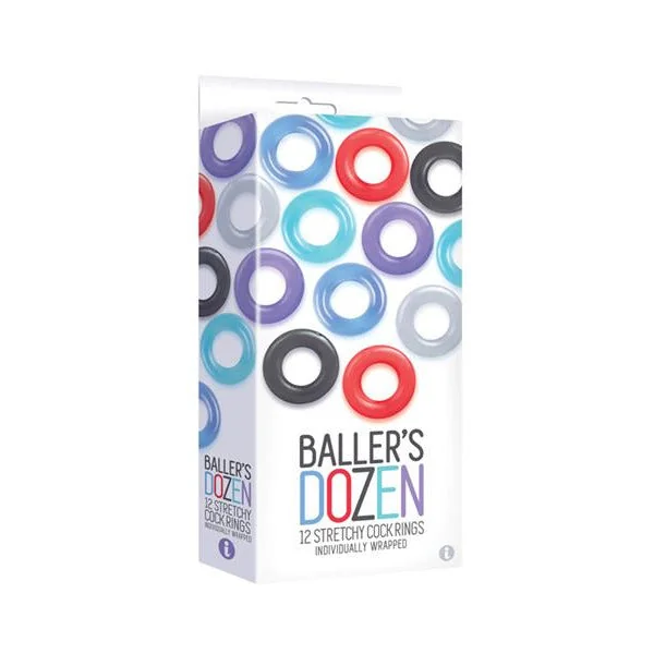 Ballers Dozen Smooth Cock Ring 12pk by Icon