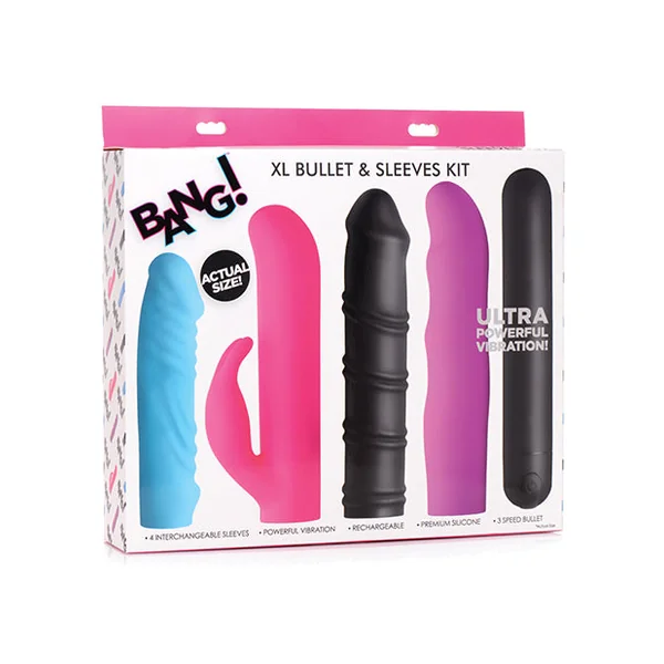 Bang! 4 In 1 Xl Bullet & Sleeve Kit - Assorted Colors