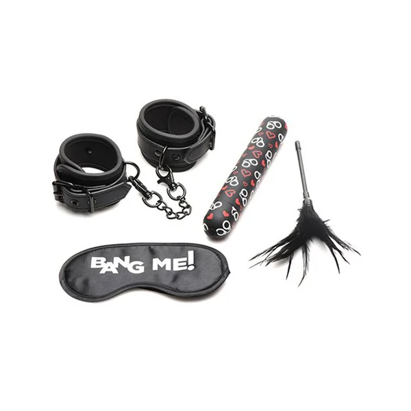 Bang - Bondage Kit - XL Bullet, Cuffs, Tickler and Blindfold - Black