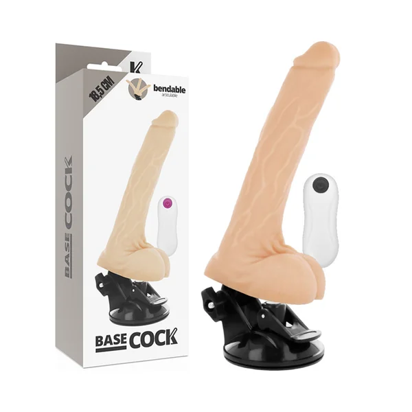 BASECOCK – VIBRADOR REALÍSTICO ARTICULABLE CONTROL REMOTO NATURAL 18.5 CM -O- 4 CM