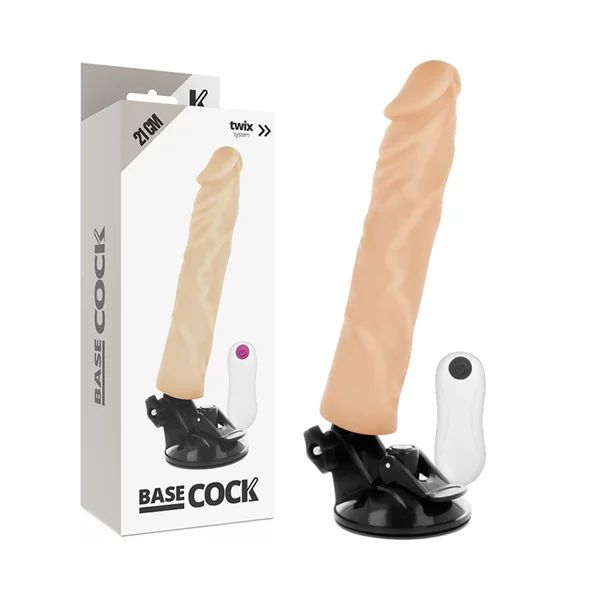 BASECOCK – VIBRADOR REALÍSTICO CONTROL REMOTO NATURAL 21 CM -O- 4 CM
