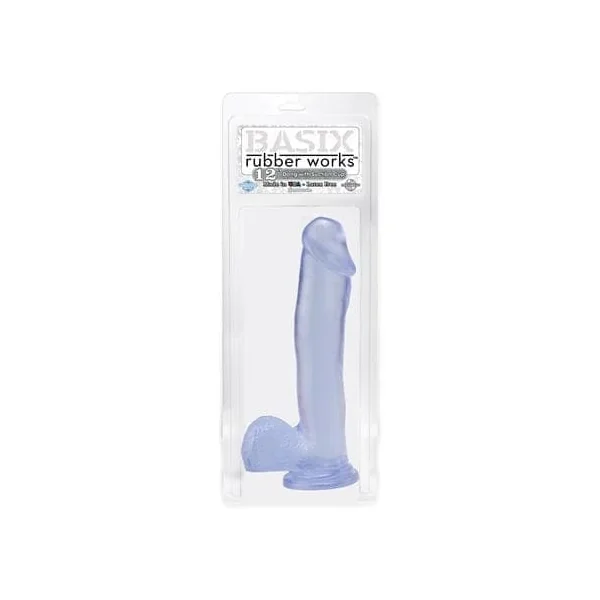 Basix Rubber Works 12 Inch Suction Cup Dong - Blue