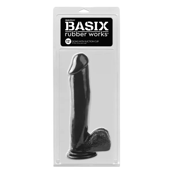 BASIX RUBBER WORKS 12IN DONG W/SUCTION BLACK