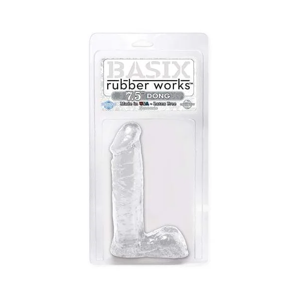 Basix Rubber Works - 7.5 Inch Dong - Clear