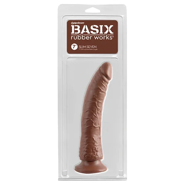 Basix Rubber Works 7″ Slim Dong – Brown