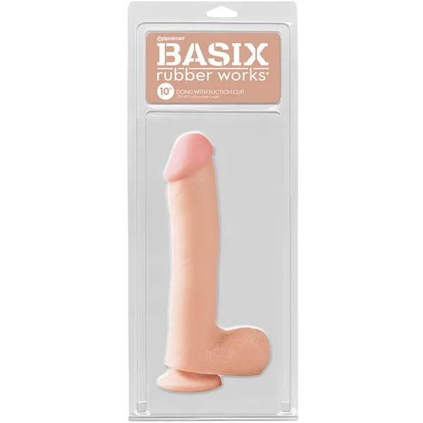 Basix Rubber Works Dong with Suction Cup - Light 10"