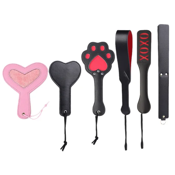 BDSM Pu Leather Love Shaped Sex Paddles