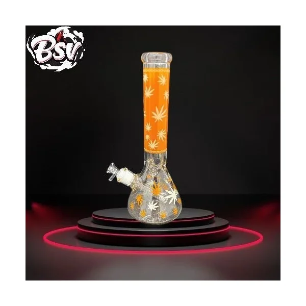 Beaker Bottom Waterpipe Thick Glass Flower Plant Decal