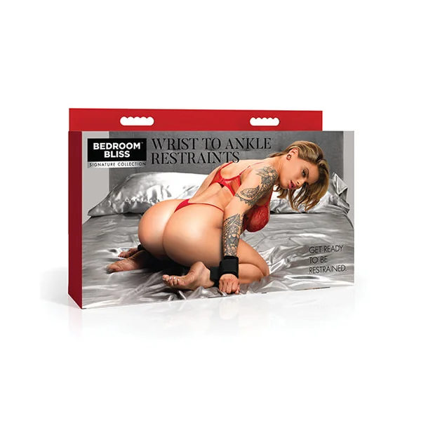 Bedroom Bliss Wrist To Ankle Restraints - Black