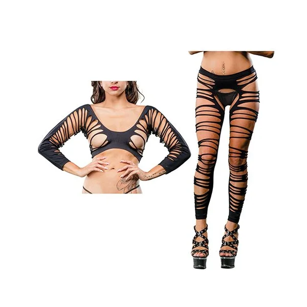 Beverly Hills Naughty Girl Crotchless Side Straps Leggings