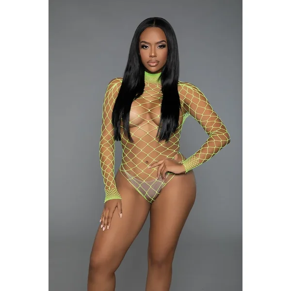BeWicked Dancing All Night Neon Green Bodystocking