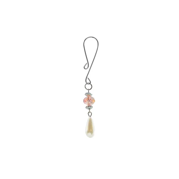 BIJOUX DE CLI LOOP W/ FACETED BEADS & PEARL PINK