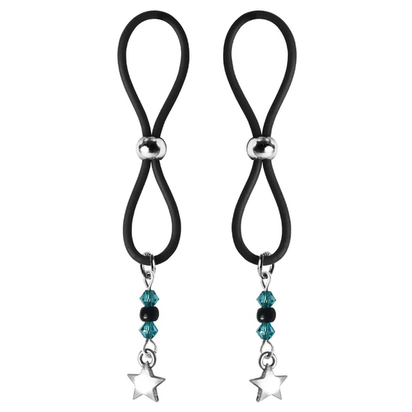 Bijoux De Nip Nipple Halos Star Charm - Turquoise-black