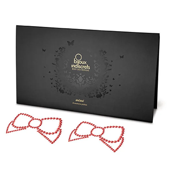 BIJOUX - MIMI BOW RED NIPPLE COVERS.