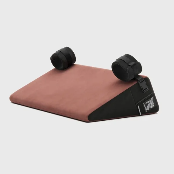 Black Label Bondage Wedge Sex Pillow with Cuffs
