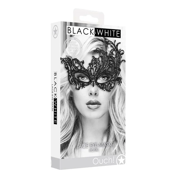 Black & White Lace Mask Royal