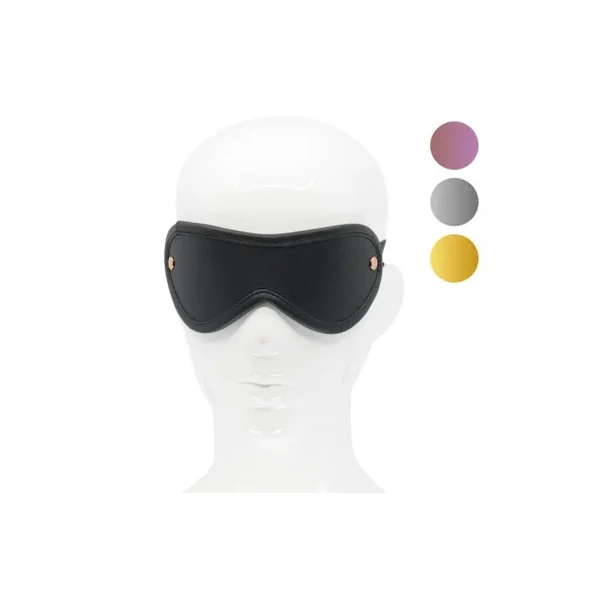Bli048 Leather Blindfold with Metallic Hardware