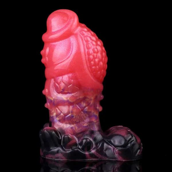 Blood-Red Silicone Fantasy Dildo Butt Plug – Strap-On Anal Female Sex Toys with Masturbation