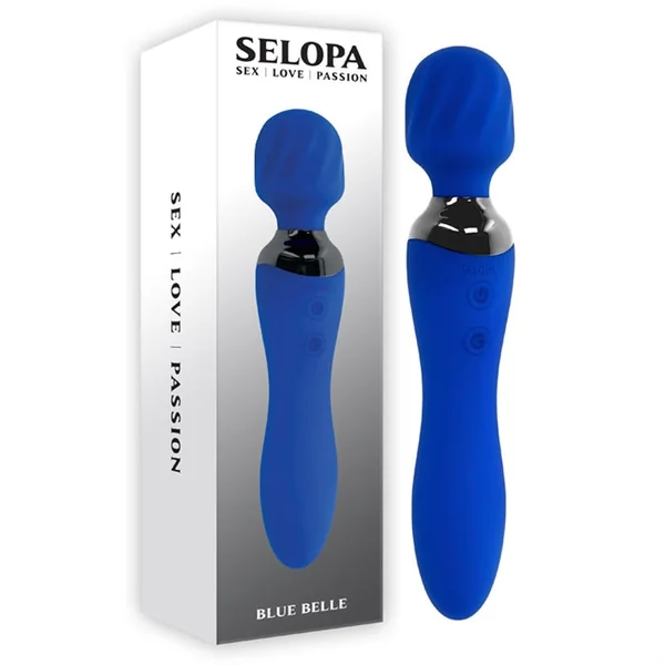 Blue Belle Dual Ended Vibrating Wand by Selopa