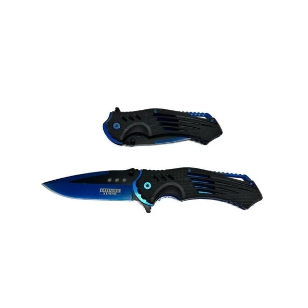 Blue Blade Black Handle With Flip F/K Knife
