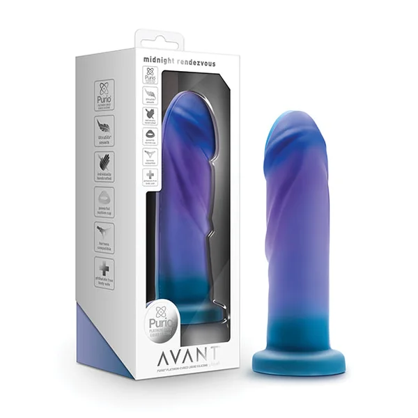 Blush Avant Midnight Rendezvous Silicone Dildo - Ocean Blue