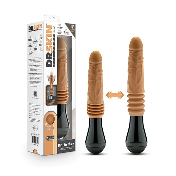 Blush Dr. Skin Silicone Dr. Arthur Thrusting Gyrating Vibrating Dildo
