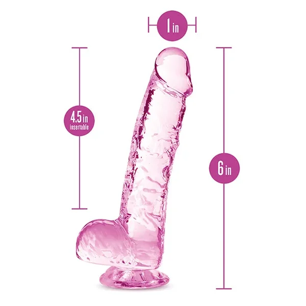 Blush Naturally Yours 6″ Crystalline Dildo – Rose