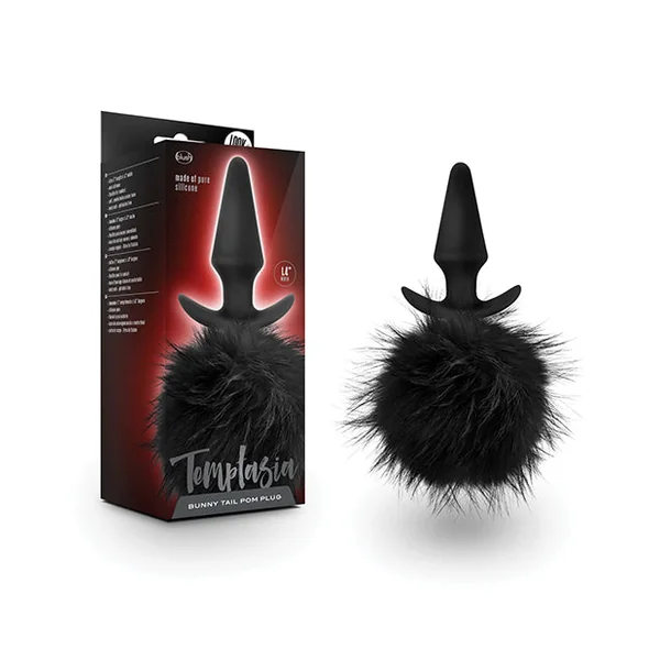 Blush Temptasia Tail Pom Plug - Black