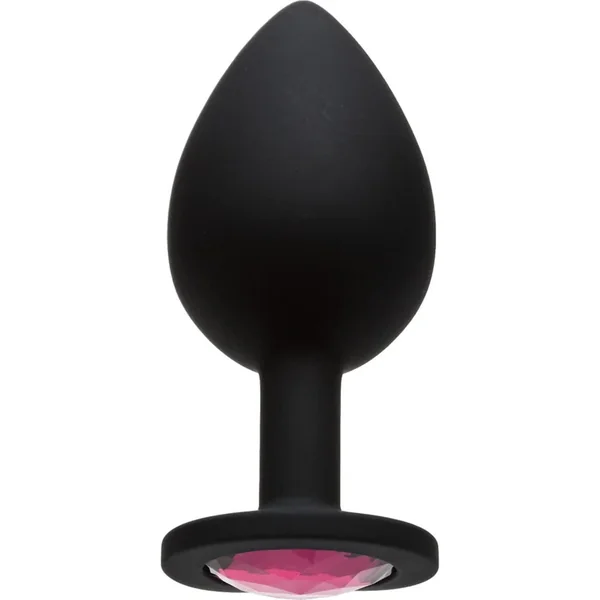 Booty Bling Jeweled Silicone Anal Plug Pink Large