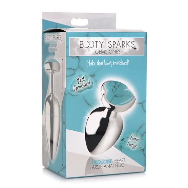 Booty Sparks Gemstones Turquoise Heart Anal Plug