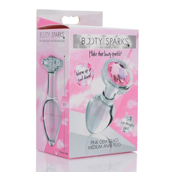 Booty Sparks Pink Gem Glass Anal Plug