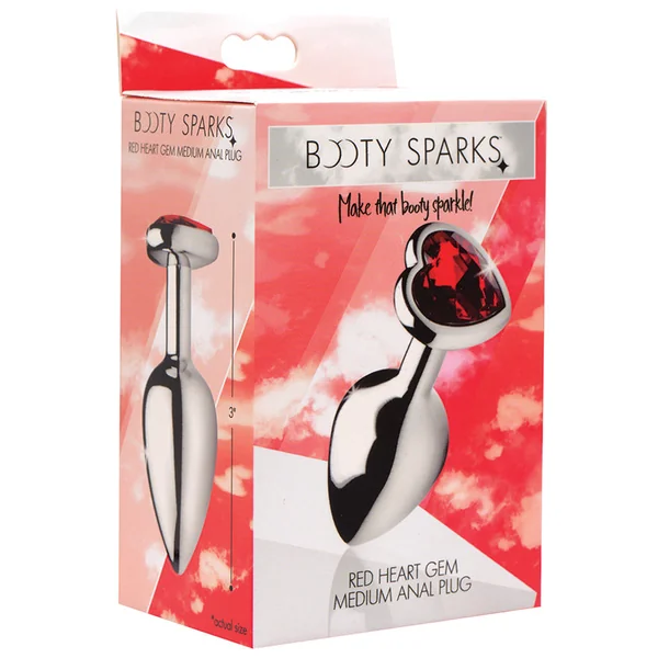 Booty Sparks Red Heart Gem Anal Plug - Medium