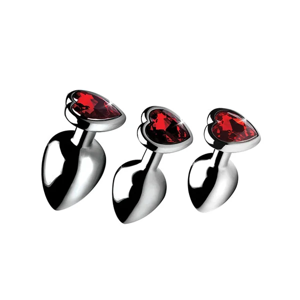 Booty Sparks Red Heart Gem Anal Plug Set
