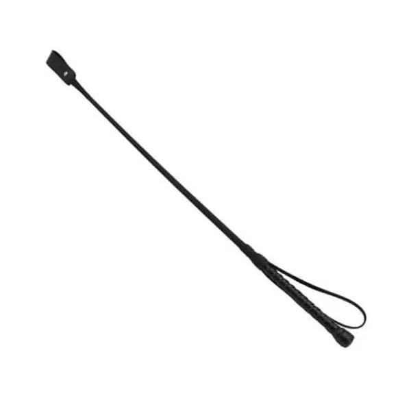 Bound Noir Nubuck Leather Riding Crop