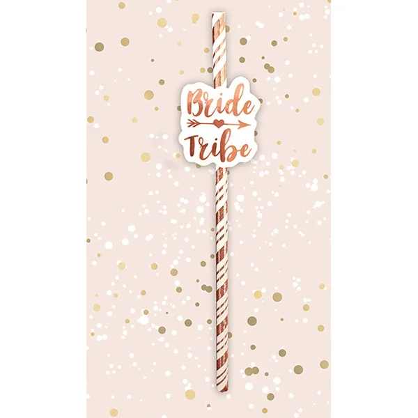 Bride Tribe Straws - Rose Gold Pack Of 6