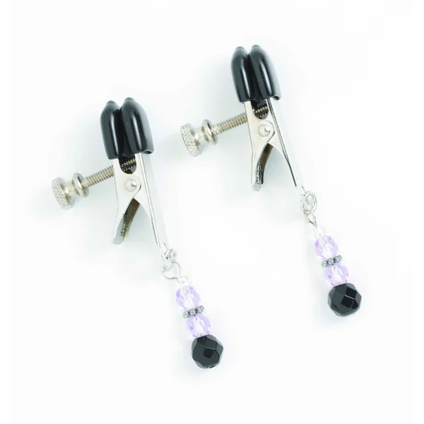 BROAD TIP CLAMP W/PURPLE BEADS