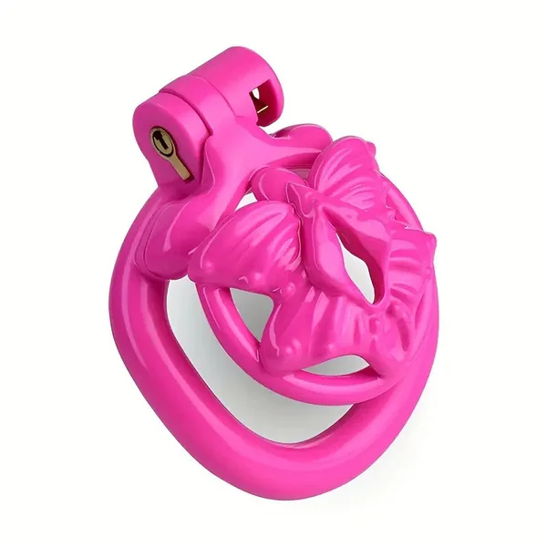 Butterfly-Inspired Chastity Lock With Elastic Belt Hard Plastic Male Cock Cage