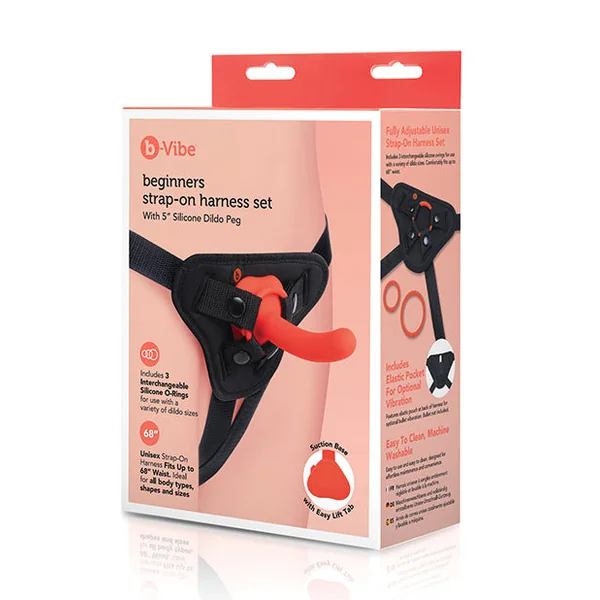 b-Vibe Beginner's Strap-On Harness Set - With 5” Silicone Dildo Peg