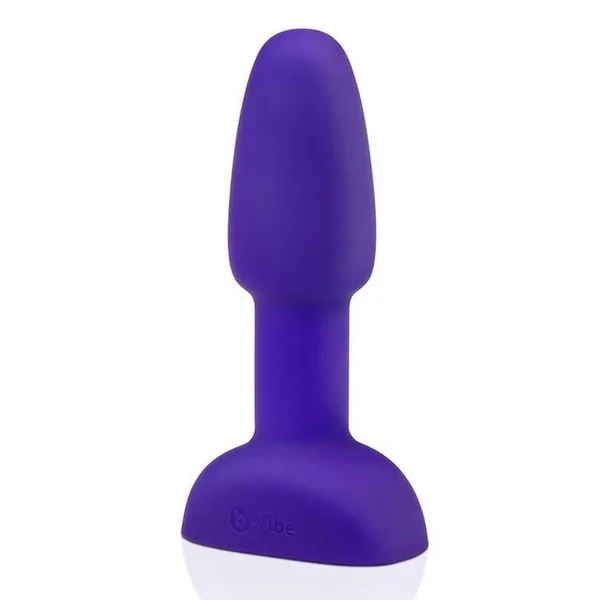 B-Vibe Rimming Petite Rechargeable Silicone Anal Plug with Remote Control – Purple