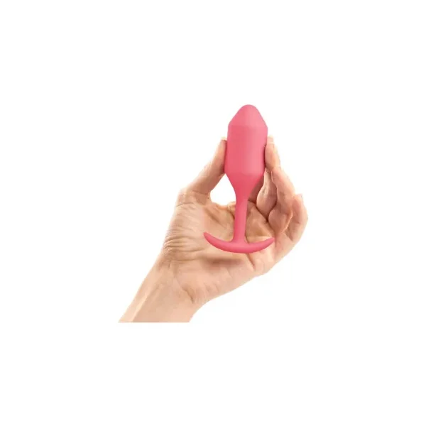 b-Vibe Snug Plug 2 Weighted Silicone Anal Plug, Coral