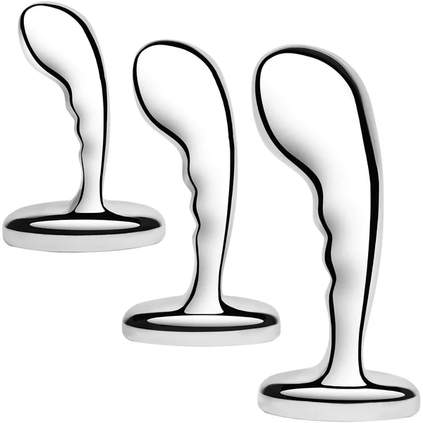 b-Vibe Stainless Steel 3-Piece P-Spot Training Set