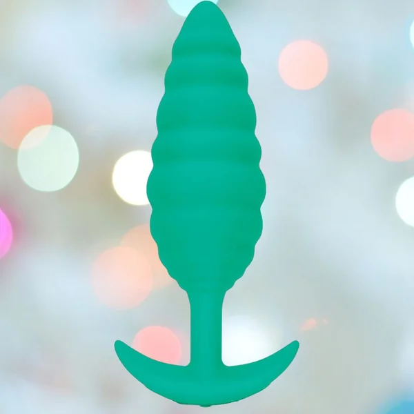 B-Vibe Texture Vibrating Butt Plug Twist - Green (Large)