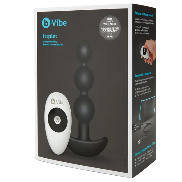 b-Vibe Triplet Anal Beads - Black