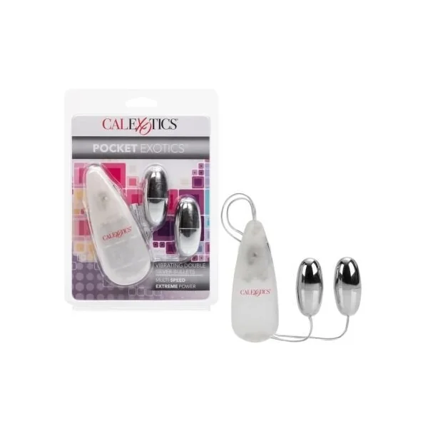 Calexotics Pocket Exotic Vibrating Double Silver Bullets