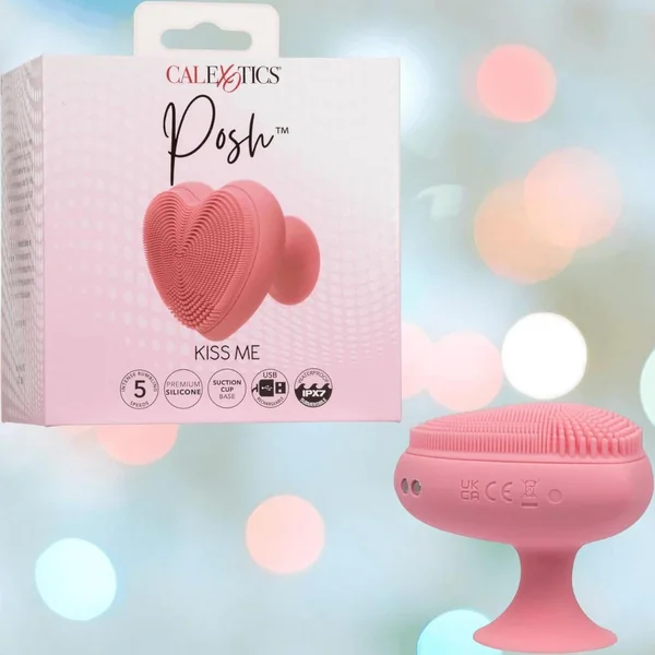 CalExotics Posh Kiss Me Handheld Massager with Textured Pleasure Nubbies + Suction Base