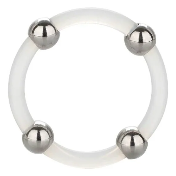 CALEXOTICS - STEEL BEADED SILICONE RING L