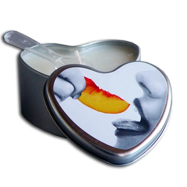 CANDLE 3-IN-1 HEART EDIBLE PEACH 4.7 OZ