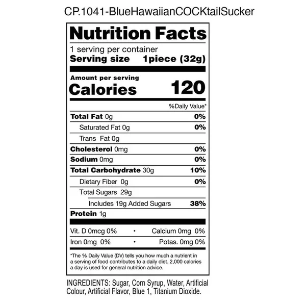 Candyprints Blue Hawaiian Cocktail Sucker